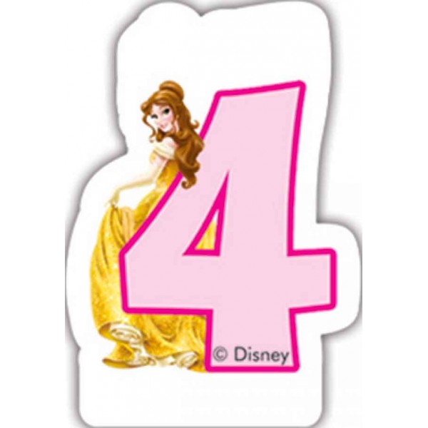 Bougie Anniversaire Princesse Disney™ Belle™ - 4 ans - 82897