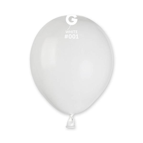 50 Ballons Standard 13 Cm - Blanc - 050103GEM
