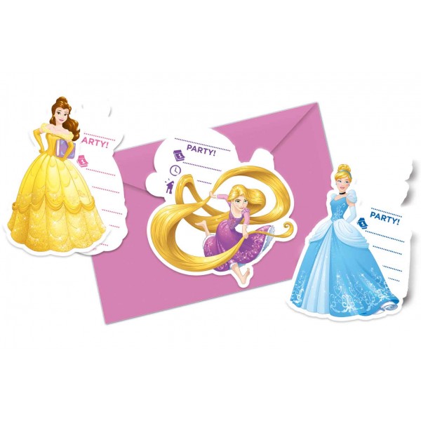 Cartons d'invitation - Princesses Disney™ x 6 - 87882