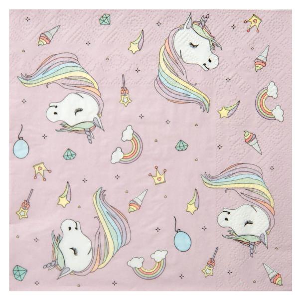 Serviettes en papier x 20 - Licorne - 6243