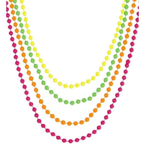 Set de 4 colliers de perles - Neon - 5843