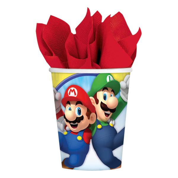 Gobelets en carton Super Mario Bros™ x8 - 250ml - 9901537-66