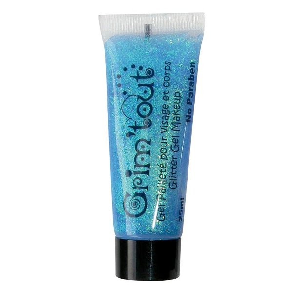 Maquillage Gel pailleté visage Grim'tout Tube 25 ml : Turquoise - GT41975