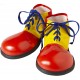 Miniature Chaussures De Clown Rouge et Jaune - Lacets Bleus