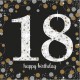 Miniature Serviettes 18 ans Sparkling Celebrations x16