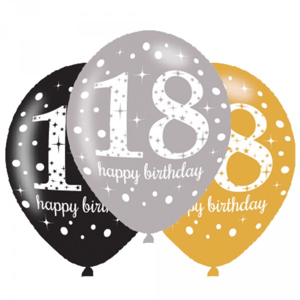 Ballons 18 ans Sparkling Celebrations x6 - 9900736