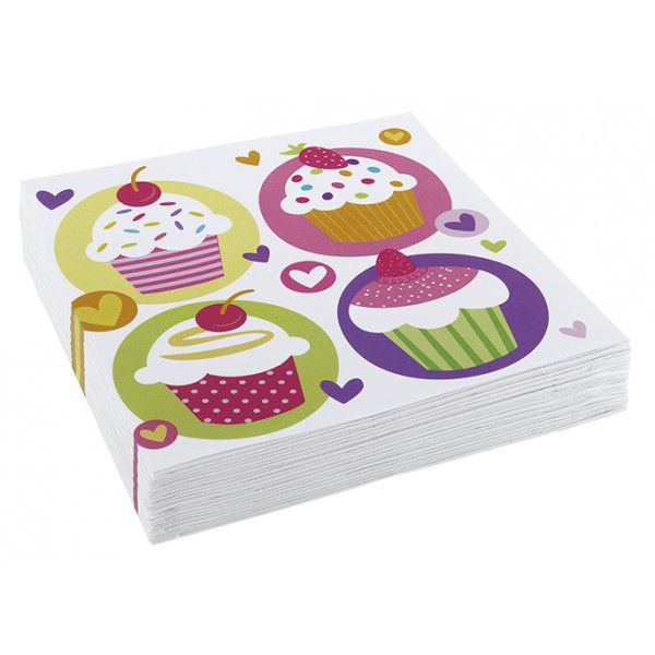 20 serviettes en Papier Cupcake - 997212