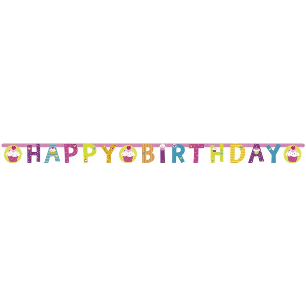 Guirlande Lettres Happy Birthday Cupcake - 997216