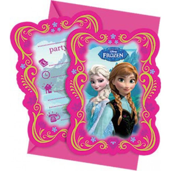 Cartes Invitation Frozen™ x6 - La Reine Des Neiges™ - 82504