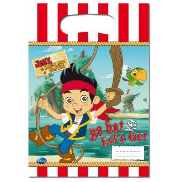 Sachets Anniversaire Jake le Pirate™ Disney™ (pack de 6) - 82612
