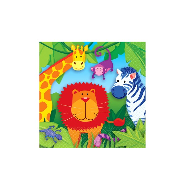 16 Serviettes Papier Royaume De La Jungle (25*25 cm) - 509148