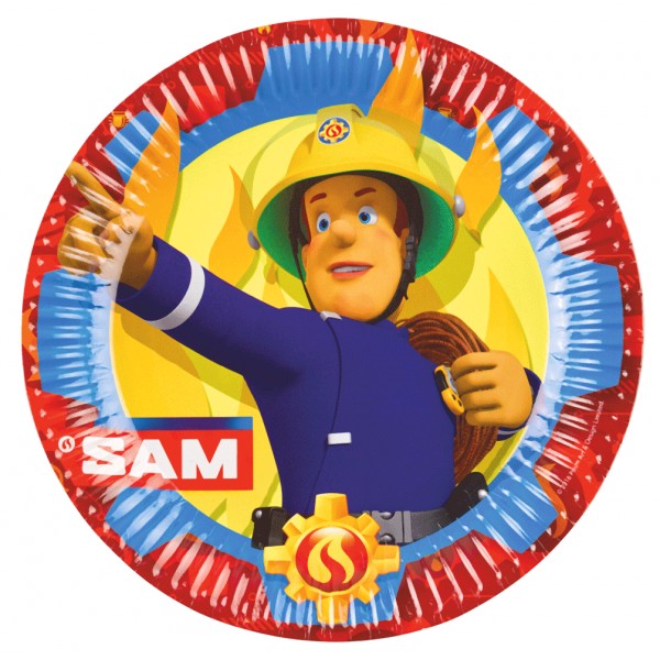 8 Assiettes Sam le Pompier - 9902175