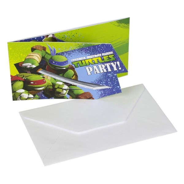 Cartes d'invitation anniversaire Tortues Ninja - Amscan-552472