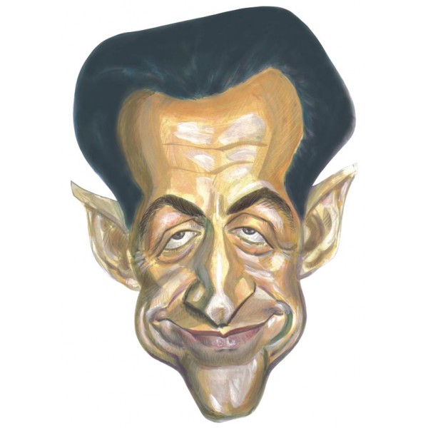 Masque  Nicolas Sarkozy en carton - F062-001