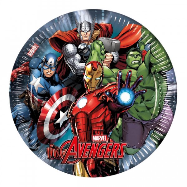 Assiettes en carton Avengers Power : 10 assiettes de fête - Procos-86663