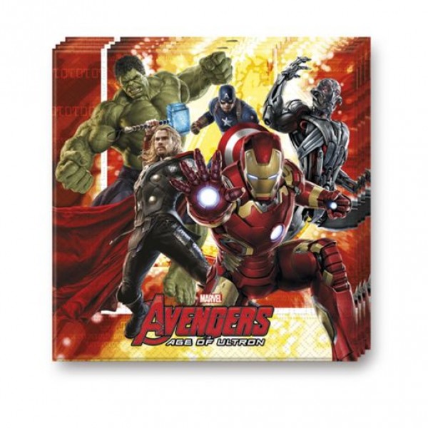 Serviettes en papier Avengers : 20 serviettes de fête - Procos-85397