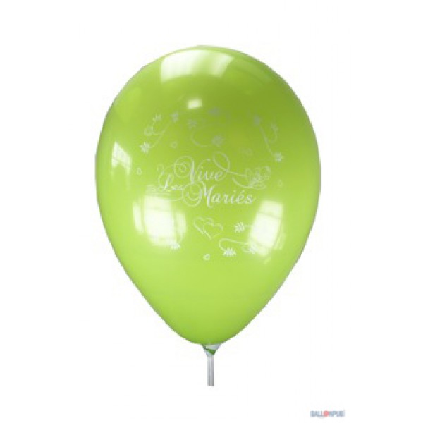 Ballon tilleul Vive Les Mariés X10 - 36565