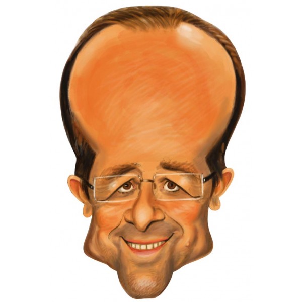 Masque  François Hollande en carton - F069-001