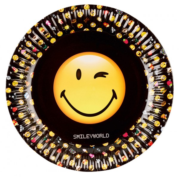8 Assiettes Smiley Emoticons - 9901287