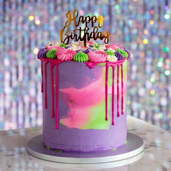 Pique de gâteau "Happy Birthday" - Or (155 x 11 cm) - 30638