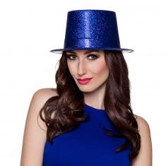 Chapeau Haut de Forme - Glitter - Bleu