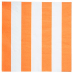 1 Lot de 20 Serviettes Rayées Orange 