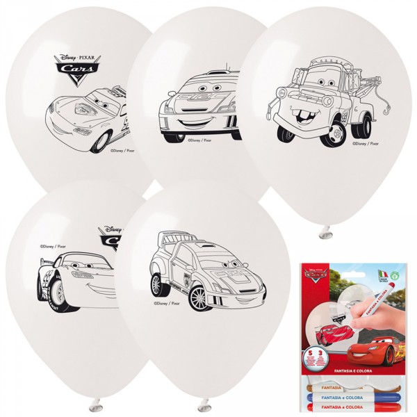 Kit De Ballons A Colorier Et Feutres - Cars™  - BA21531