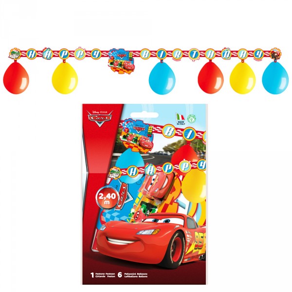 Kit De Décoration D'anniversaire - Ballons et Guirlande - Cars™  - BA21534