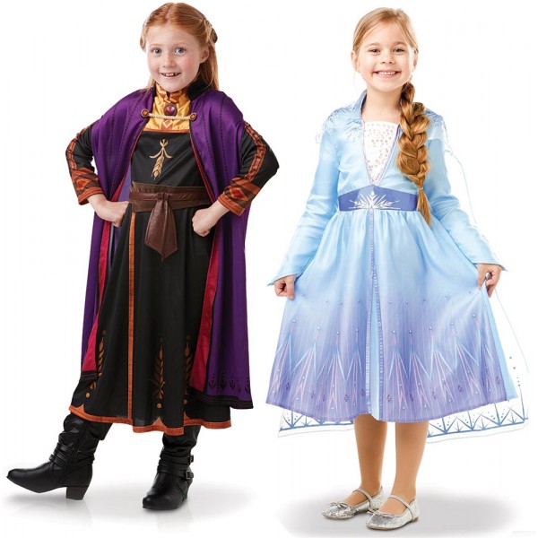 Coffret Bi-pack Déguisements Classiques Elsa et Anna La Reine des Neiges 2™ - Frozen 2™  - 155132-Parent