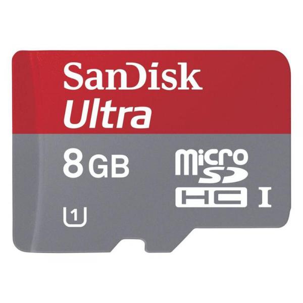 MicroSDHC 8Go Sandisk Mobile Ultra CL10 UHS-1 +Adaptateur Retail ANDROID - MKT-11621