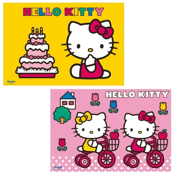 Puzzle 2 x 12 pièces : Hello Kitty fête son anniversaire - Ravensburger-07553
