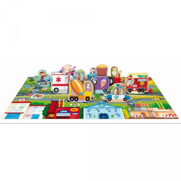 Coffret livre, puzzle 40 pièces et véhicules : Les véhicules - Sassi-305571