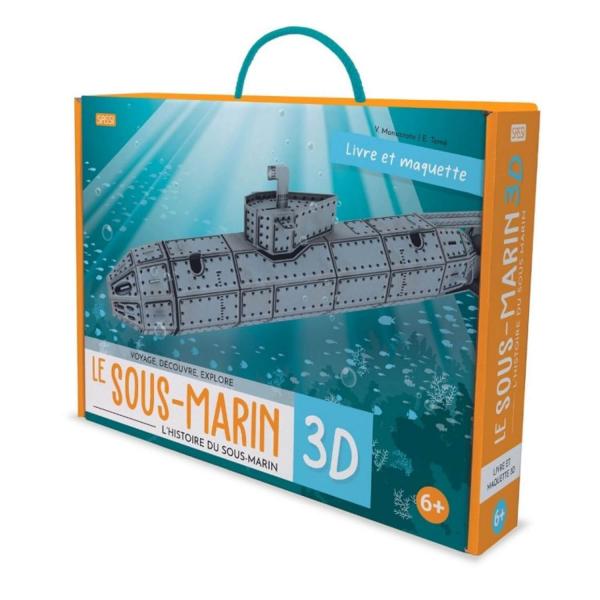 Coffret livre et maquette  : Voyage, découvre, explore : Le sous-marin 3D - Sassi-307643