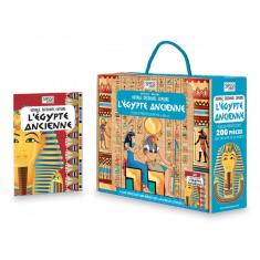 Coffret livre et puzzle 200 pièces : Voyage, découvre, explore : L'Égypte ancienne