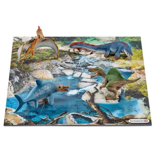 Figurine dinosaure : Mini dinosaures avec puzzle point d'eau - Schleich-42330