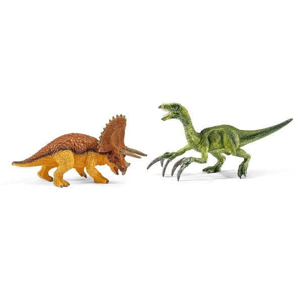 Figurine dinosaure : Tricératops et thérizinosaure - Schleich-42217