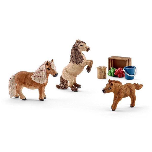 Figurines chevaux : Famille de mini Shetlands - Schleich-41432