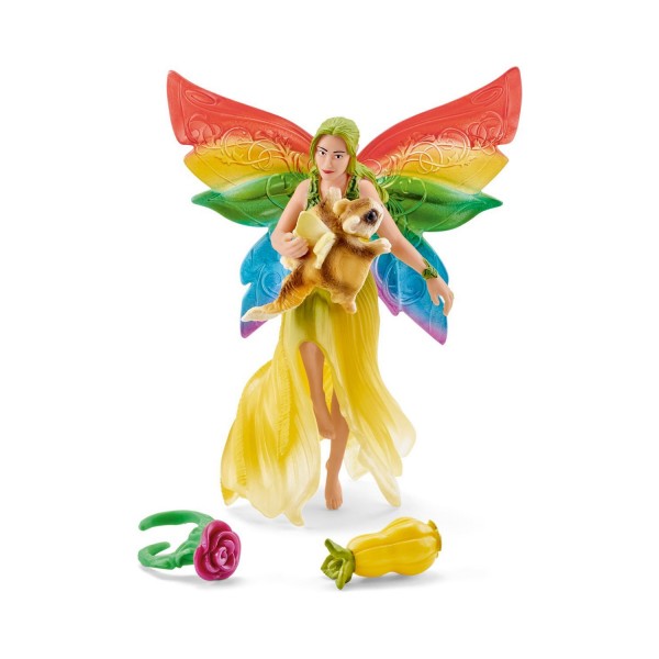 Figurines Elfe arc-en-ciel Meena avec écureuil volant - Schleich-41437