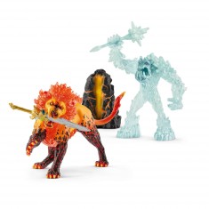 Figurines Eldrador : Combat pour la super arme : Le monstre des glaces contre le lion de feu