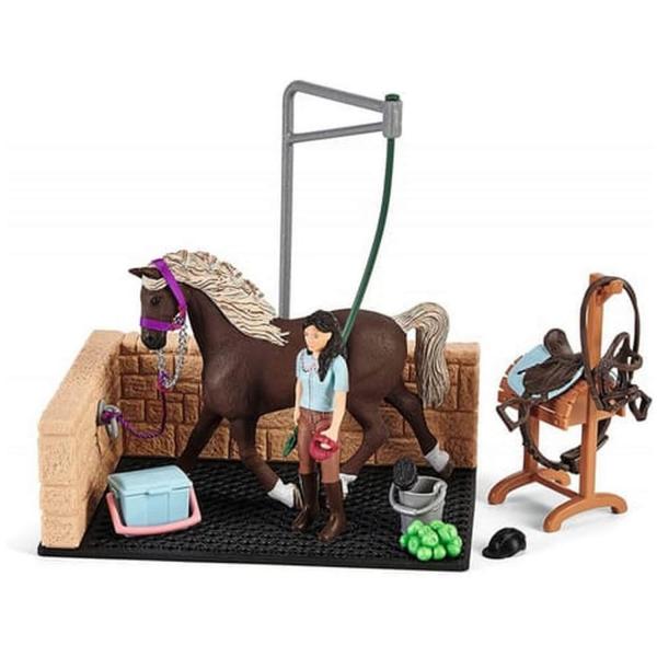 Figurine horse club : Box de lavage avec Emily & Luna - Schleich-42438
