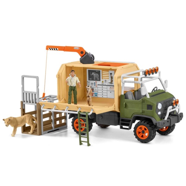 Figurines Wild Life : Gros camion sauvetage d'animaux - Schleich-42475