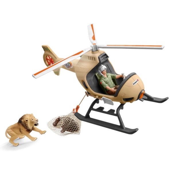 Figurines Wild Life : Hélicoptère pour sauvetage d'animaux - Schleich-42476