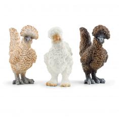 Figurines Farm World : Trio de poules