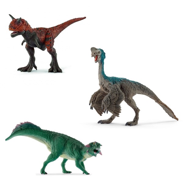 Kit Figurines Schleich Dinosaures : Carnotaure, Oviraptor, Psittacosaure - KIT00039