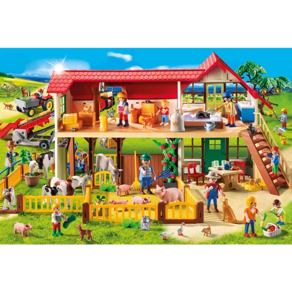 100 pieces puzzle: The Farm: Playmobil - Schmidt-56163