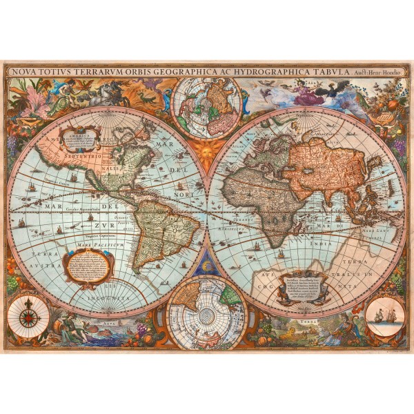 Puzzle 3000 pièces : Mappemonde antique - Schmidt-58328