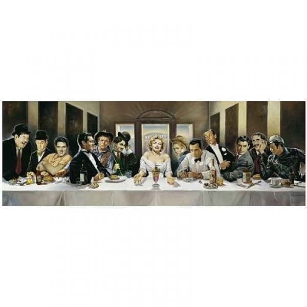 1000 pieces panoramic jigsaw puzzle - Casaro: Celebrity dinner - Schmidt-57291