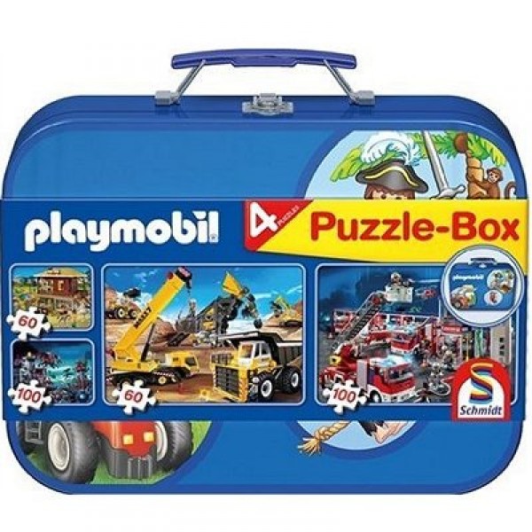 320 Teile Puzzle - Playmobil-Koffer: 4 Puzzles - Schmidt-55599