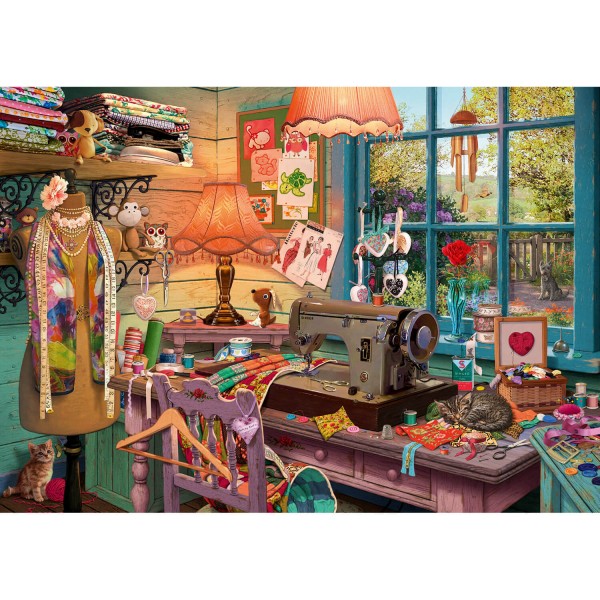Puzzle 1000 pièces : Puzzle secret : Atelier de couture - Schmidt-59654