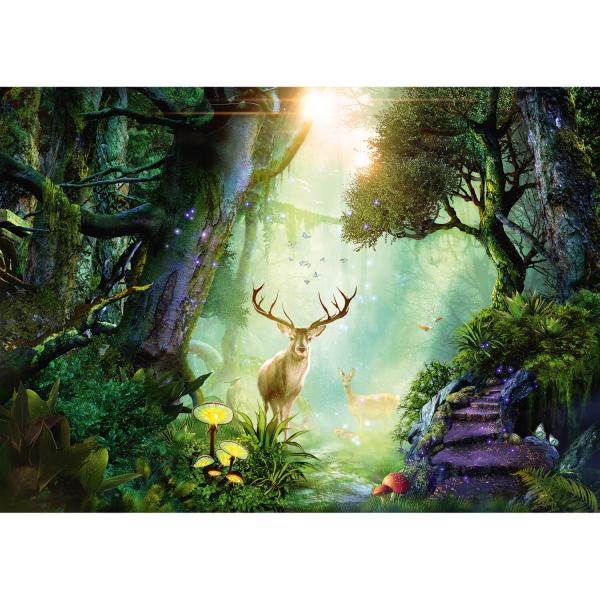 Puzzle 1000 pièces : Chevreuils dans la forêt - Schmidt-59910